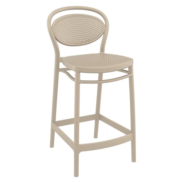 Compamia Marcel Contemporary Resin Indoor Outdoor Counter Stool - Set of 1, Taupe