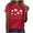Red 1, variant on Charella Crew Neck Shirts for Women Flower Printed Short Sleeve Blouses Summer Basic Casual Tops Graphic Tees (XL, Pink 3)