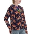 thumbnail image 6 of Daiia Leopard Print Pattern Women's Fashion Hoodies & Sweatshirts with Kangaroo Pocket Hooded Sweatshirt with Eye-catching Drawstrings-Large, 6 of 7