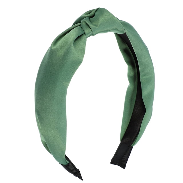 Seda Anudada Diadema, Pelo Diadema para Mujeres, Verde, 1.2 Pulgadas Ancho