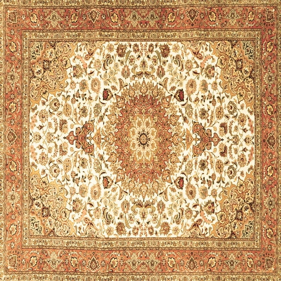Ahgly Company Indoor Square Medallion Brown Traditional Area Rugs, 6' Square