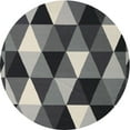 thumbnail image 1 of Ahgly Company Indoor Round Contemporary Dark Gray Abstract Area Rugs, 3' Round, 1 of 6