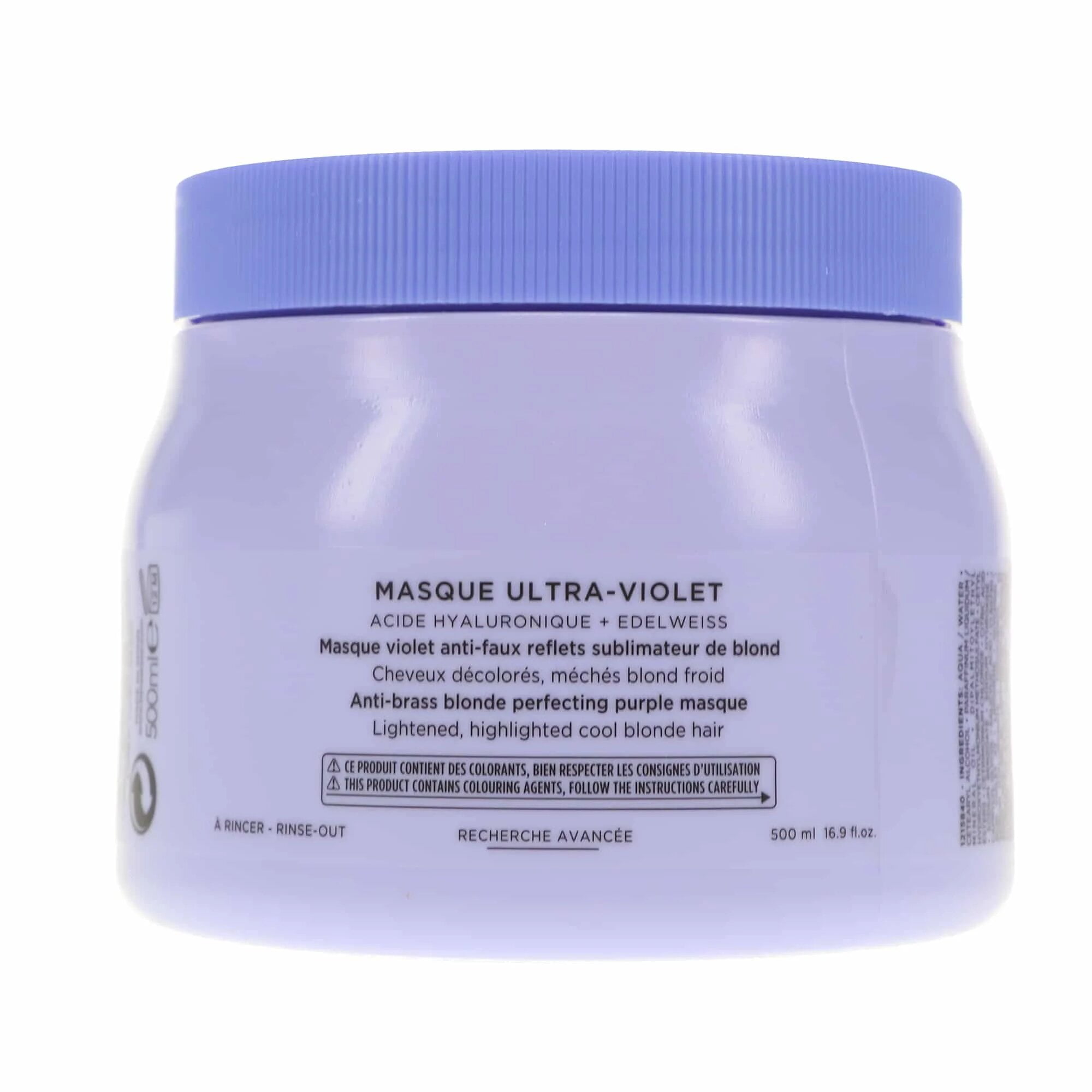 Kerastase Blond Absolu Masque Ultra-Violet Hair Mask Anti-Brass Blonde Perfecting, 16.9 oz