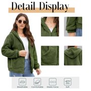 Cuteduck Womens Sherpa Jacket Fuzzy Fleece Zip Up Winter Hoodies Coat, S-2XL