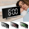 thumbnail image 1 of Digital Alarm Clock  Curved  Electronic Clock Led Large Screen Mute Bedroom Desk Snooze Clock  White, 1 of 7