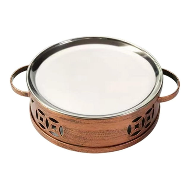Luzkey Plateau de Cuisson pour Réchaud, Réchaud à Aliments, Casserole de Cuisson, Poêle à Sauter en Acier Inoxydable, Assiette Peu Profonde pour Événement, Fête, Congé 23cmx5.7cm