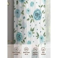 thumbnail image 6 of Farmhouse Flower Sheer Curtains 45 Inches Long 2 Panels Country Light Blue Floral Leaf Texture Light Filtering Semi Sheer Window Curtains Drapes for Bedroom Living Room 52"x45", 6 of 7