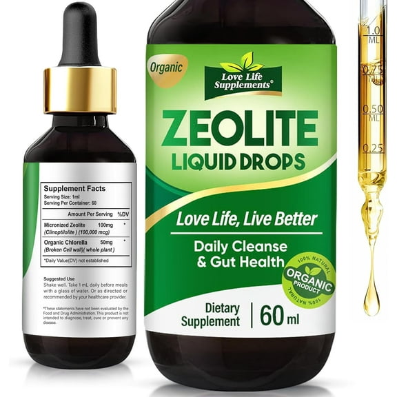 Zeolite De_tox Drops, Premium Natural De_tox Formula for Brain & Nervous System Support, Boosts Immunity, Enhances Energy,60ml