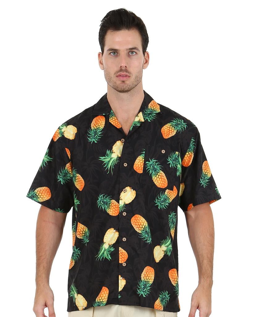 Uzzi Mens Hawaiian Shirt Casual Button 
