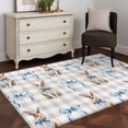 thumbnail image 3 of 3'x5' Rug for Living Room Bedroom, Easter Washable Area Rugs Non-Slip Carpet Mats, Spring Cute Bow Rabbit Grey White Buffalo Plaid Indoor Low Pile Area Rug Runner for Kitchen, Mudroom, 3 of 8
