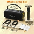 thumbnail image 6 of Bobtot Portable Bluetooth Speaker with RGB Lights & Wireless Microphones,IPX7 Waterproof Karaoke Machine,24H Playtime,Stereo Home Speaker System for Outdoor/Party,Birthday Gift, 6 of 8