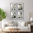 thumbnail image 3 of White Magnolia Wall Art Set of 4 Framed Lotus Artworks Floral Botanical Painting Abstract Flower Artwork Wall Decor for Bedroom Living Room Bathroom Office, 3 of 6