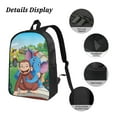 thumbnail image 5 of Curious George Three piece backpack set young backpack combination backpack lunch bag pencil case, 5 of 5