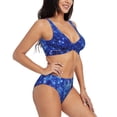thumbnail image 2 of Rocae Blurred Star Snow Christmas for Bikini Set for Women Two Piece Sexy High Swimsuits Split Crossover Bikini, 2 of 9