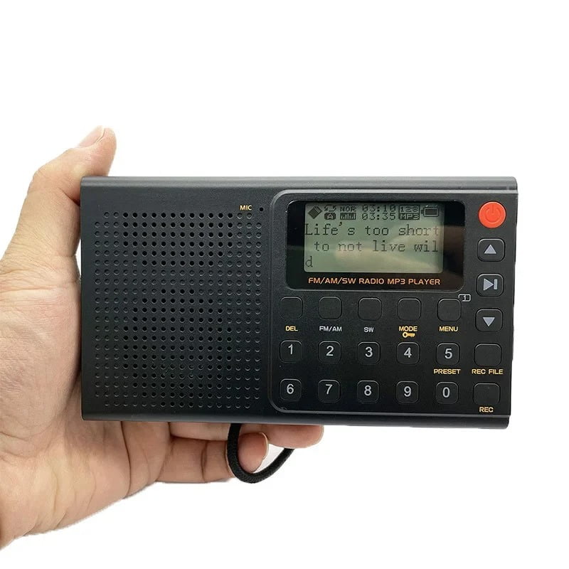 Portable Multi-Band Emergency Radio with Bluetooth, MP3 Player, Recording & Type-C Charging