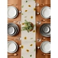 thumbnail image 6 of Burlap Table Runner 70 Inches Long, Rustic Blossom Sunflower Pig Non-Slip Kitchen Table Runners for Dining Room Everyday Use Party Table Decorations Spring Floral Animal on Linen, 6 of 9