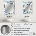 thumbnail image 4 of Designart "Winter'S Tale In Scandinavian Scenery" Floral Wall Mirror, Printed Blue Wall Mirror, Traditional Bathroom Wall Mirror, Decorative Floral Mirror - 24x32 Inch, 4 of 5