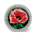 thumbnail image 2 of Reflection Beads Sterling Silver Overlay Design Gladiolus Flower August Charm, 2 of 7