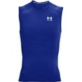 thumbnail image 5 of Under Armour Mens HeatGear Compression Sleeveless T-Shirt Royal Blue 400/White 3X-Large, 5 of 7