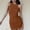 Brown, variant on Aoujea Summer Dresses 2024 Casual Women's Summer Solid Color Fashion Slim Pleated Thread Sleeveless Round Neck Dress Sleeveless Dresses for Women 20$ & Under Dress