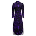 thumbnail image 6 of Purple Paint Splatter Casual Dress Abstract Graffiti Street Fashion Dresses Sexy V Neck Retro Chiffon Dress Long Sleeve Vestido, 6 of 7