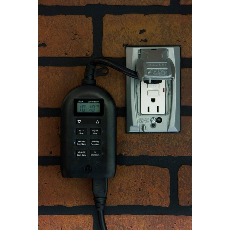 myTouchSmart Simple Set Plug-In Dual Digital Indoor,Outdoor Timer with 2  Grounded Outlets 26898-P2 - The Home Depot