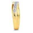 thumbnail image 3 of Wellingsale Men's Solid 14k Yellow Gold Polished CZ Cubic Zirconia Wedding Band - Size 8.5, 3 of 5