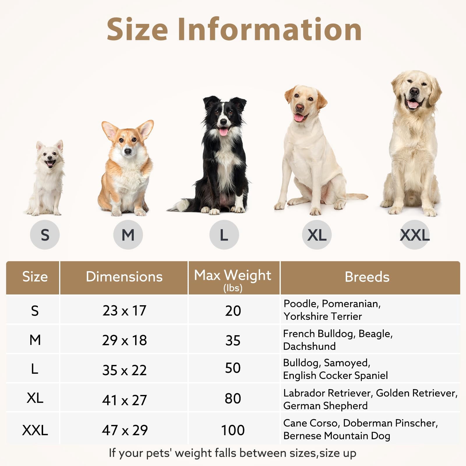 Orthopedic Dog Bed Beige-M(29"x18") Crate-Sized Egg Memory Foam Pet Bed