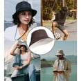 thumbnail image 5 of Homirary XXL Oversize Bucket Hat Reversible, Fisherman Sun Cap with Chin Strap, Travel Beach Outdoor Hat for Men & Women, Brown / Beige, 1 Pack, 5 of 5