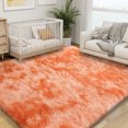 thumbnail image 4 of ZENELESS Fluffy Area Rugs, 5x7ft Tie-Dye Orange Fuzzy Non-Slip Carpets Perfect for Living Room, Dining Room, 4 of 8