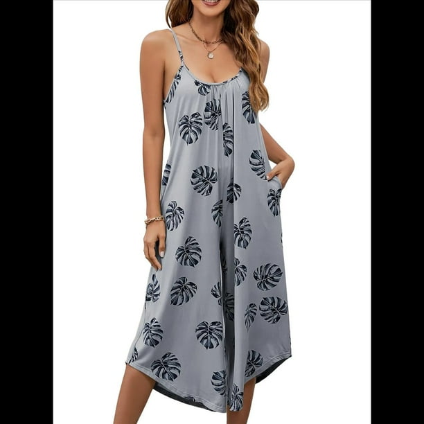 Vestidos Bohemios Tipo Mameluco para Mujer, Ropa Extravagante, Ropa Hippie, Conjunto Elegante de una Pieza. Gris XXL