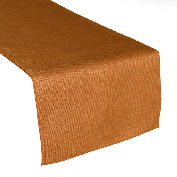 Faux Burlap Table Runner Solid Orange