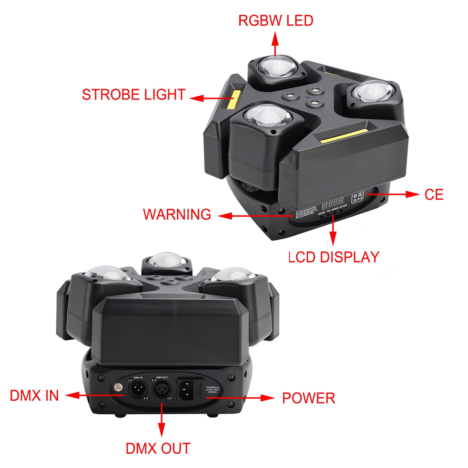 150W RGBW Rotating Laser Light DJ Stage Effect Party Beam Disco Show Bar Light