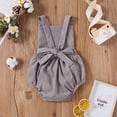 thumbnail image 3 of Seyurigaoka Baby Summer Rompers, Solid Color Square Neck Sleeveless Jumpsuit, 3 of 7