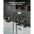 thumbnail image 6 of VEVOR Clawfoot Tub Faucet, Deck Mount Bathtub Faucets with Handheld Shower, Vintage Oil-Rubbed Bronze Clawfoot Tub Filler Faucet Shower Kit with 360° Rotation Spout & 59-inch Long Hose for Bathtubs, 6 of 9