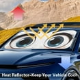 thumbnail image 4 of KUIFORTI Cartoon Eyes Windshield Sun Shade Foldable Reflective Polyester Blocks Heat and Sun, Universal Fit Car Window Covers - Works with Sedans, SUVs & Trucks!, 4 of 6