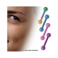 thumbnail image 1 of Anodized Titanium 14G Straight Barbell Eyebrow Rings - 4 Colors Available, 1 of 6