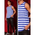 thumbnail image 5 of DARING DIVA Men's Stripes Tank Sleeveless T-Shirt Crew Neck Striped Vest XL Blue White, 5 of 6