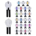 thumbnail image 1 of 6pc Boy Formal Necktie Black White Suit Set Satin Color Vest Baby Sm-20 Teen, 1 of 3