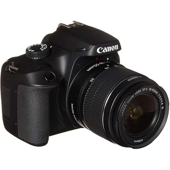 Canon EOS 4000D Appareil Photo Reflex Numérique avec Objectif EF-S 18-55mm F/3.5-5.6 III, Carte SD 64 Go - Noir (Modèle International)