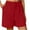 Red, variant on Timegard Womens Cotton Linen Shorts Elastic High Waist Summer Casual Loose Shorts with Pockets Solid Color