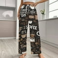 thumbnail image 2 of Coffee Pattern Pajama Pants Breathable with Pockets Pajamas For Lady Vintage Sleeping Pants Bedroom Homewear, 2 of 6