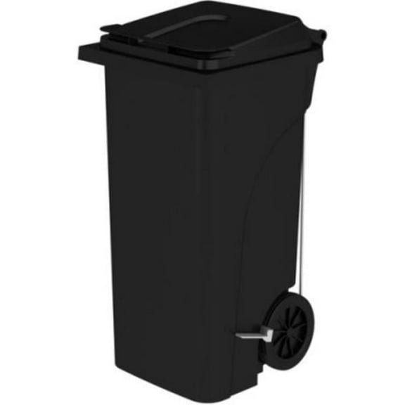 Safco SAF9926BL 32 gal Plastic Step-On Receptacle, Black