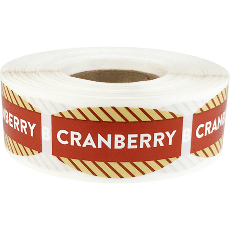 Cranberry Stores Cranberry Grocery Store Food Labels .75 x 1.375 Inch Oval Shape 500 Total Adhesive Stickers ()