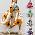 thumbnail image 2 of Women Floral Print A-Line Dress Summer Fashion O Neck Loose Office Party Dresses Casual Half Sleeved Boho Beach Dress VestidosM Gao Jinjia LED, 2 of 2