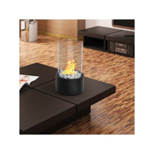 Regal Flame Black Eden Ventless Indoor Outdoor Fire Pit Tabletop Portable Fire Bowl Pot Bio Ethanol Fireplace in Black or Propane Firepits Realistic Clean Burning Like Gel Fireplaces