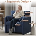 thumbnail image 3 of Oversized Accent Chair, 32.68" Wide Modern Armchair with Deep Seat, Mid-Century Comfy Reading Chair, Chenille Sofa Chair, Blue, 3 of 7
