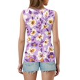 thumbnail image 5 of SAATLERI Women's V-Neck Sleeveless Hawaiian Tank Tops Loose Fit Summer Casual Trendy Tropical Print Tee Holiday Beach Tshirt, 5 of 5