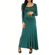 Women's Maternity Long Sleeve Scoop Neck Maxi Dress