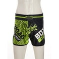 thumbnail image 3 of IEFIEL Kids Boys Wide Waistband Boxing Shorts Side Split Printed Gym Training Wrestling Shorts Green&Black M/150, 3 of 7